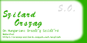 szilard orszag business card